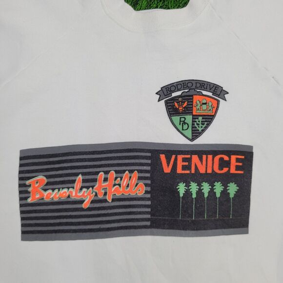 Vintage 1988 Beverly-Hills Sweatshirt Womens XL 22x23 White - Picture 12 of 15
